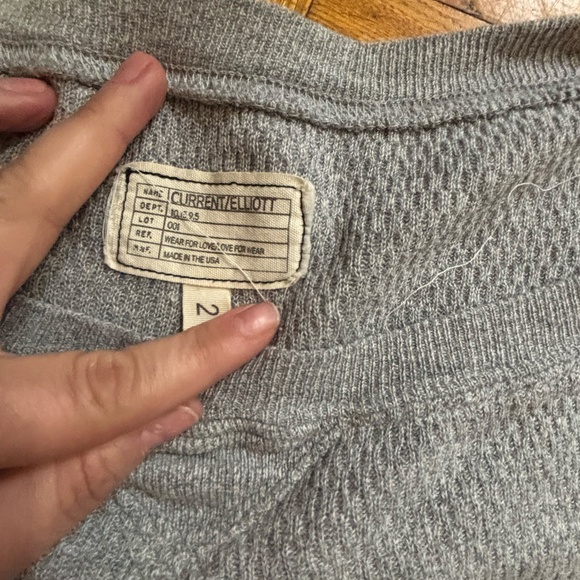 Current/Elliott sweatshirt gray side zippers waffle materials * read description - Picture 4 of 6